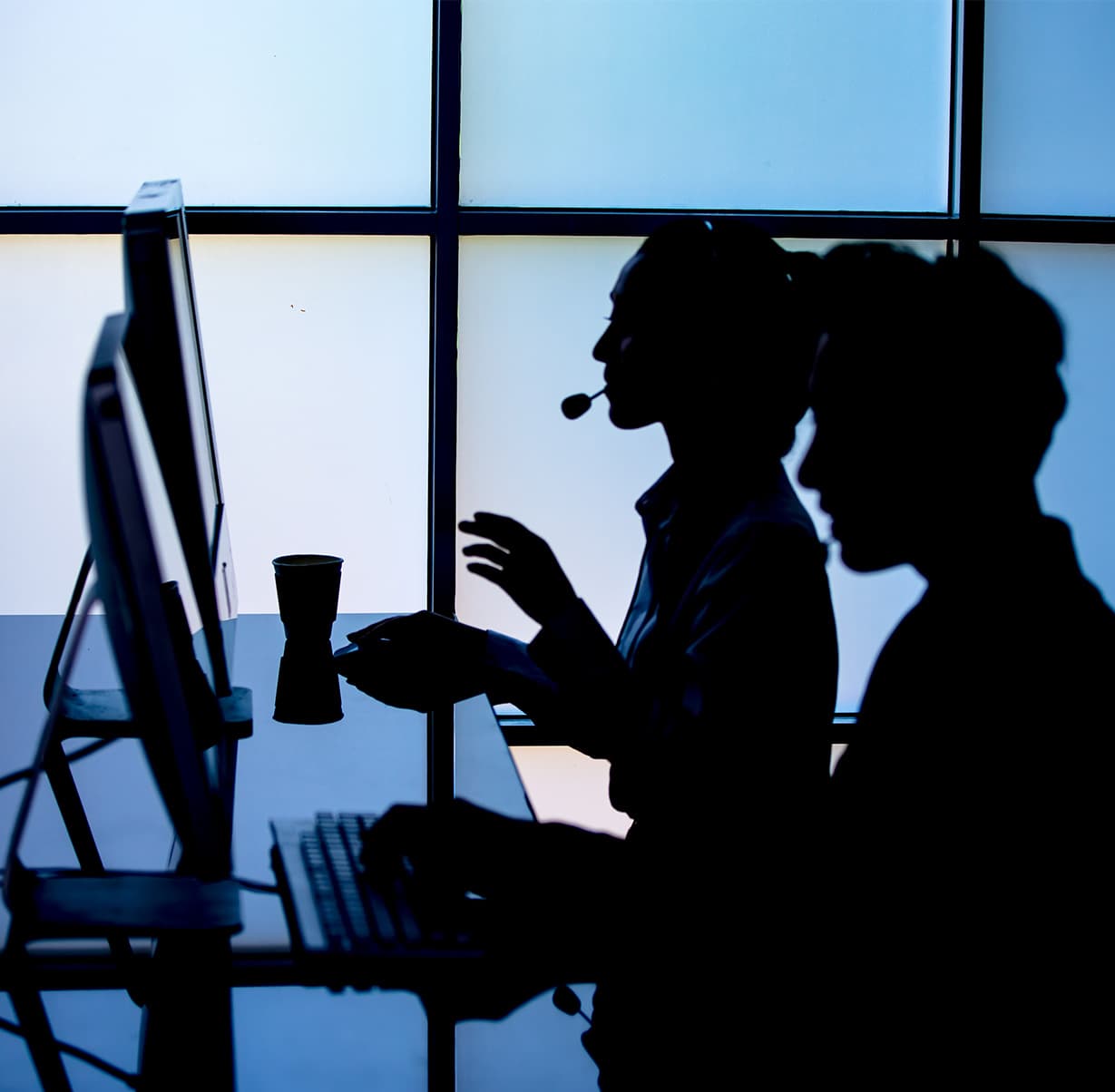 Call center support team